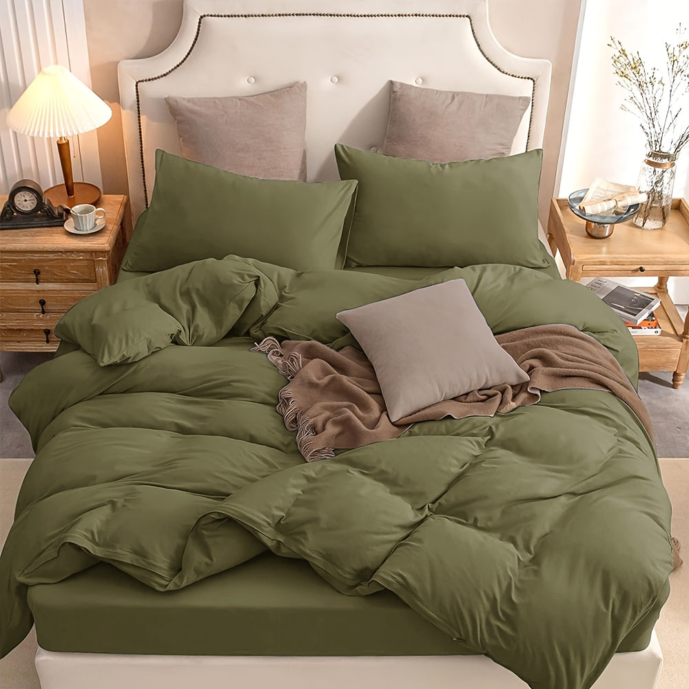 3pcs Jersey Duvet Cover Set, T-Shirt Soft Comfy Bedding Set With Zipper Closure, Sanded, Breathable, All-Season, Includes 1 Duvet Cover & 2 Pillow Shams, Cozy Bedding For Bedroom Or Guest Room, Gifts For The Family, Without C