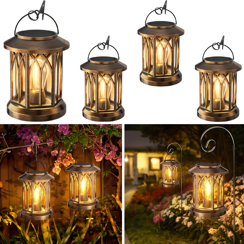 1/2/4 Pack Solar Lanterns Outdoor IPX5 Waterproof, Upgraded Bright Hanging Solar Lights for Outside, Solar Powered Lanterns Lighting LED for Garden Patio Yard, Valentine'S Day, Mother'S Day Decorative (Warm Light), Solar Outd