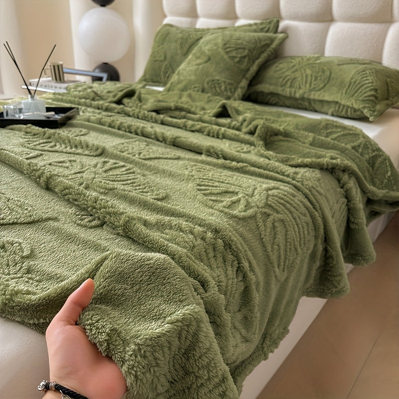 Tufted Throw Blanket-Premium Flannel Fleece for All-Season Cozy Comfort | Versatile Use: Bed, Couch, Office, Camping, Lunch Nap & Air Conditioning | Ultra-Soft, Lightweight & Stylish Home Decor