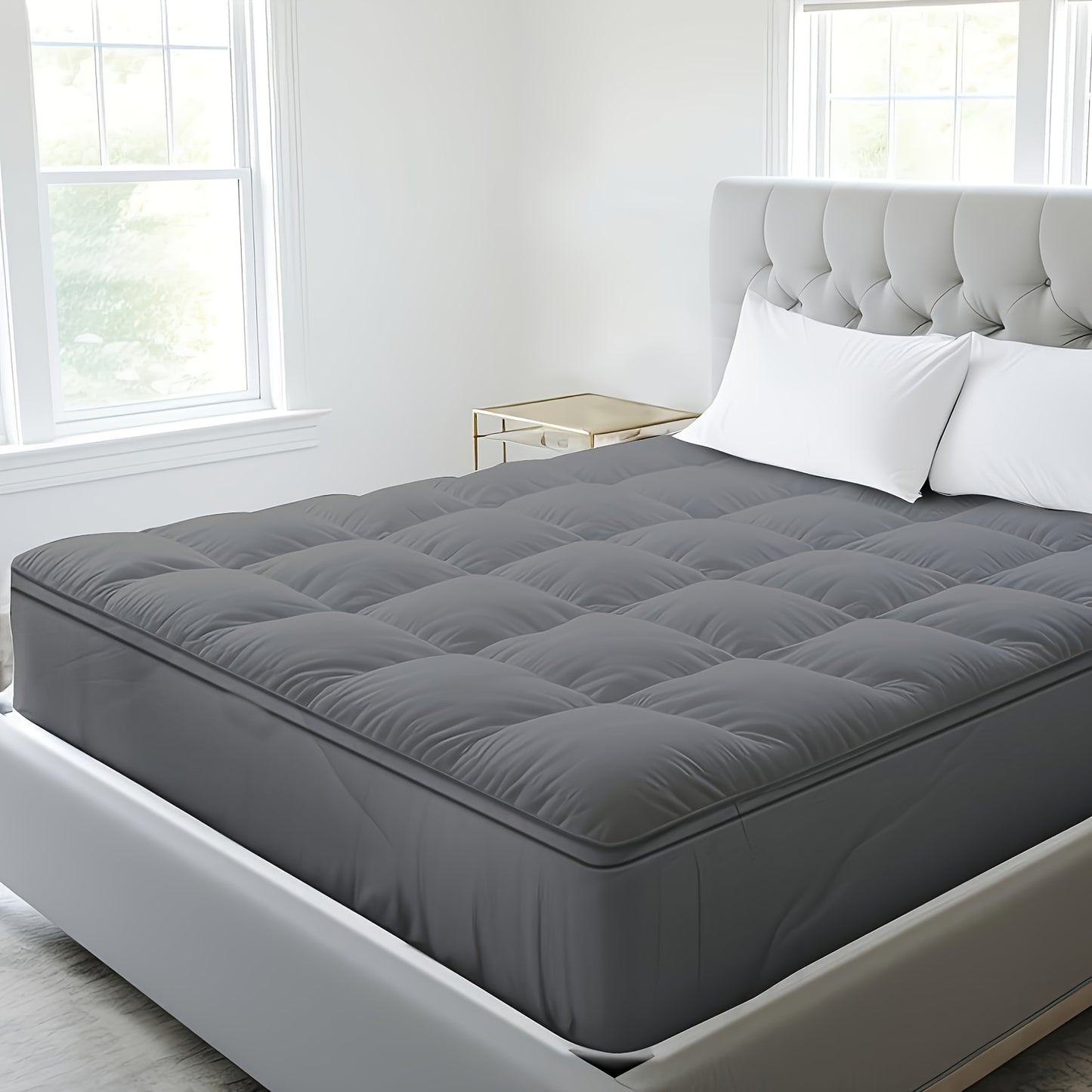 Thick Mattress Topper Queen, Pillow-Top Overfilled 900 GSM Down Alternative Quilted Cooling Pad, 8-24" Deep, Full Size Mattress, Mattress Topper Full Size, Mattress Protector, Portable Folding Mattress, Tri Fold Mattress, Mat