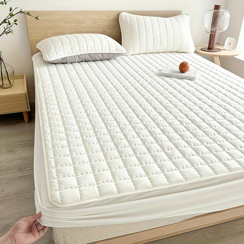 1pc Cooling Waterproof Mattress Protector - Deep Pocket (9-15"), Cooling Technology, Fits Most Mattresses - Machine Washable Bedspread Alternative - Ideal for Home, Hotels, Guest Rooms - Available in White, Light Blue, Navy,