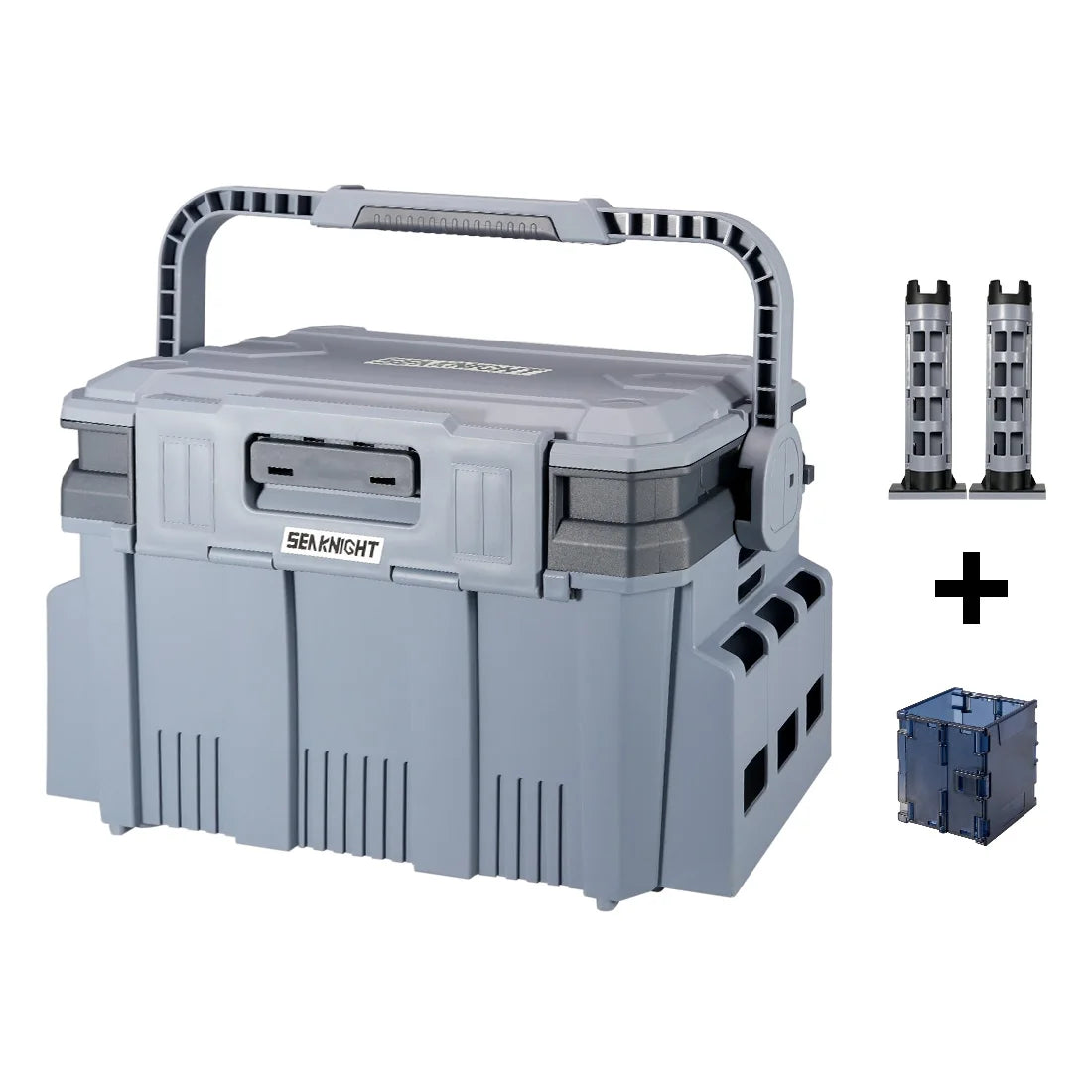 SeaKnight Brand 20L Fishing Tackle Box SK05 Double Layer Large Capacity Hard Fishing Storage Box Multifunctional Case Rod Holder