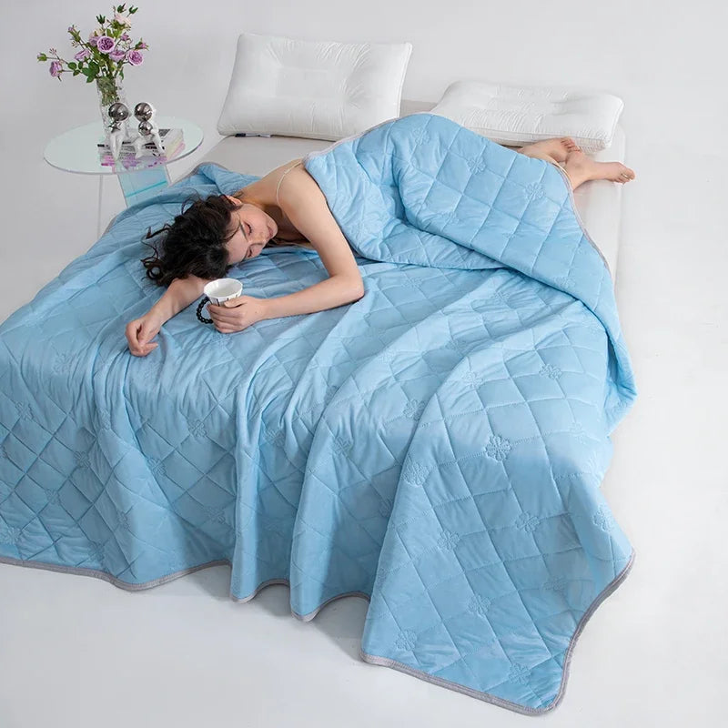 Soft Breathable Summer Blanket Cooling Feeling King Size Quilt Summer Air Condition Comforter Grade A Lightweight Coolness Duvet