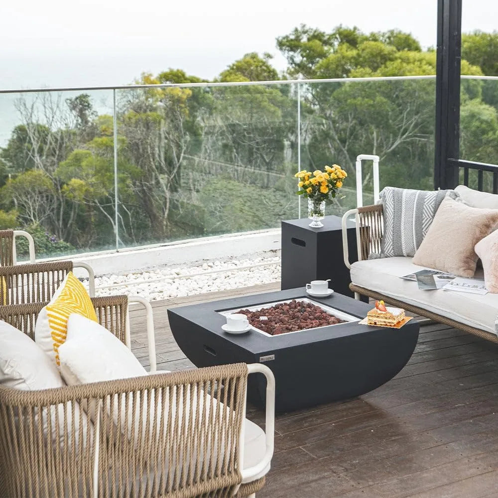 Fire Pit,Includes Lava Rocks Modern Fire Pits&Outdoor Fireplaces for Garden, Deck, Indoor&Outdoor Heating,Outdoor Patio Firepit