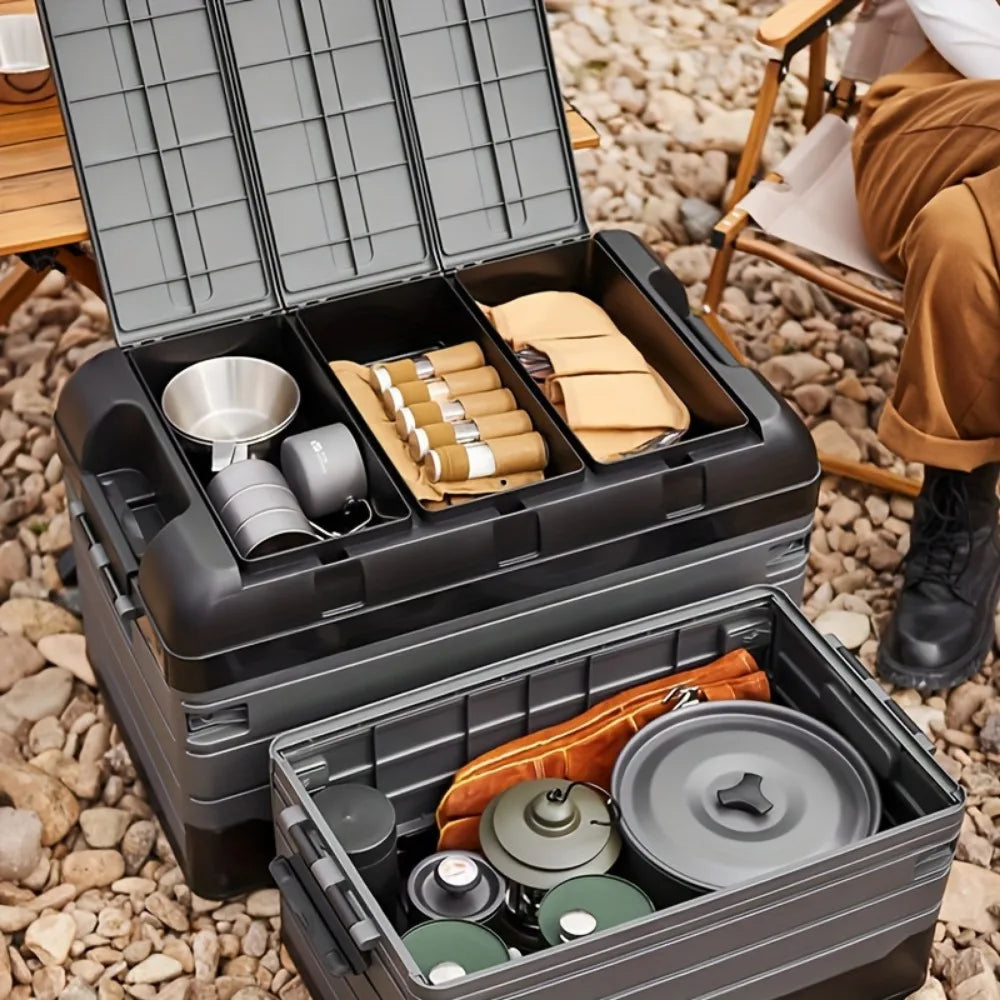 Foldable Storage Box For Sitting Camping Essential Storage Box Multi Functional Foldable Large Capacity Universal Camping Seat