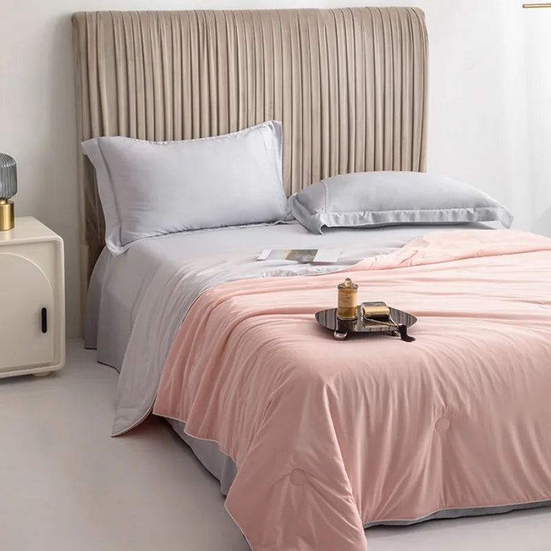 2025 Ice cream cool sensation silk solid color summer quilt solid color air conditioning by summer ice silk quilt
