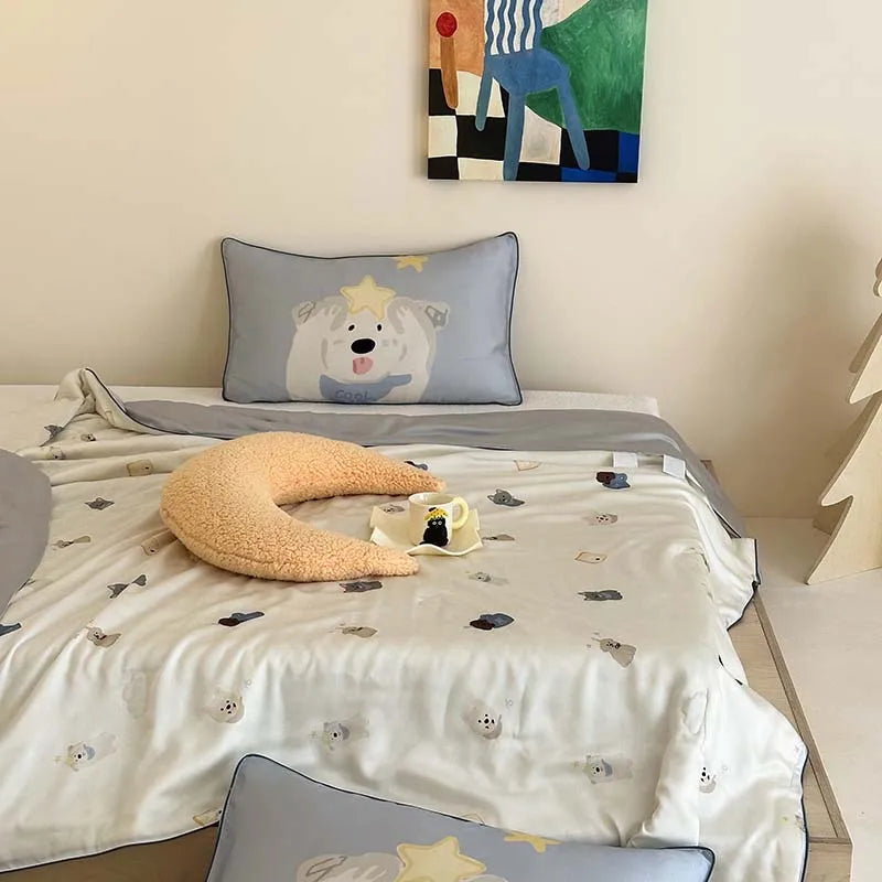 High End 100% Lyocell Summer Quilt for Children and Adult Soft Silky Skin Friendly Air Conditioner Comforter Cooling Blanket Kid