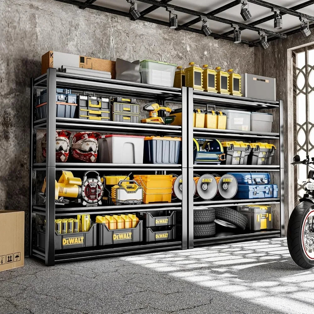 Adjustable Garage Shelving 2500LBS Storage Shelves 5-Tier Heavy Duty Metal Shelves Organization Utility Industrial Shelves