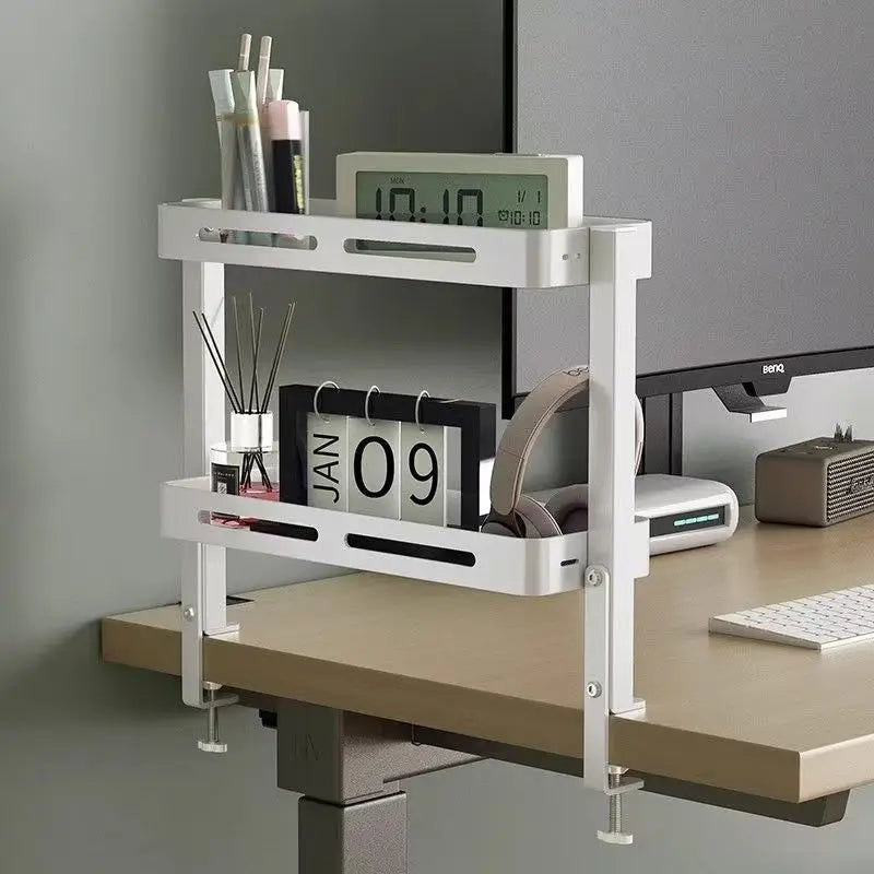 2Layer Desktop Storage Shelf Office Table Stationery Bookshelf Rak Desktop 0rganizer Meja Desktop Organizing Rack
