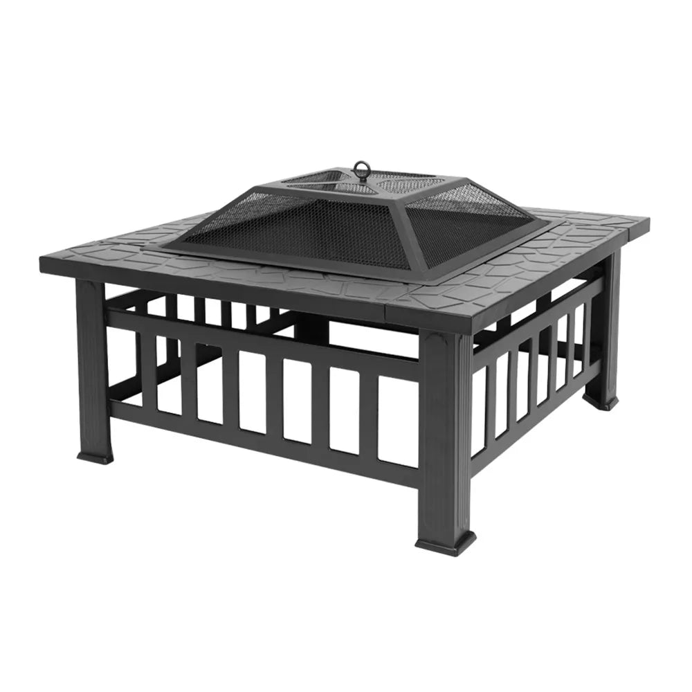 Heavy-Duty Square Outdoor Fire Pit – Sturdy, Safe, and Stylish for Winter Gatherings, Outdoor Fire Pit