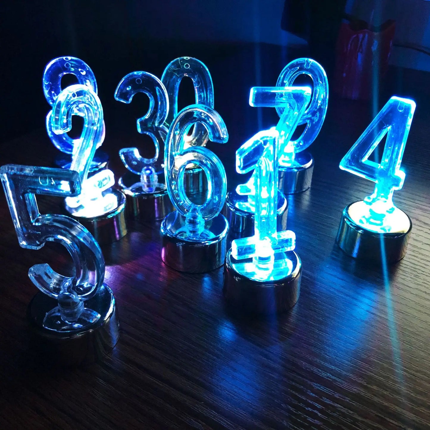 Customize 1PC Electronic Candles Multi Color Flashing Number LED Tea Light DIY Countdown Night Lamp For Wedding Birthday Party