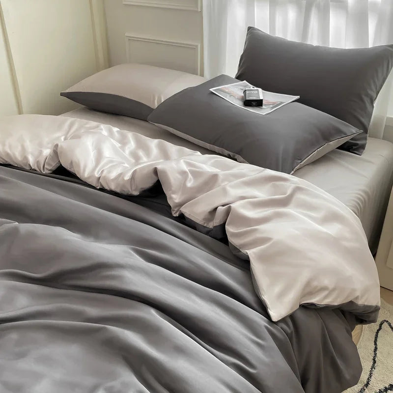 Nordic Bed Linen 100% Cotton Bedding Set with Sheet Duvet Cover Pillowcase Single Couple Bedsheet King Queen Double Twin Size