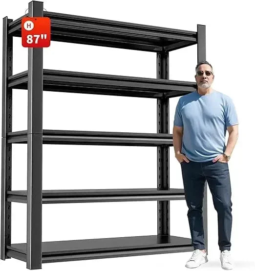 Metal Garage Storage Shelving Unit, 5-Tier Heavy Duty Adjustable Utility Shelves, Industrial Steel Shelving for Garage
