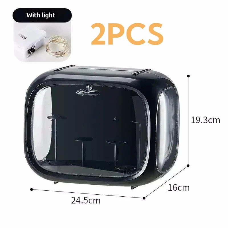 1/2/3/4 PCS Acrylic Organizer Box Display Case with LED Lights for Collectibles Transparent Storage Organizer for Action Figures
