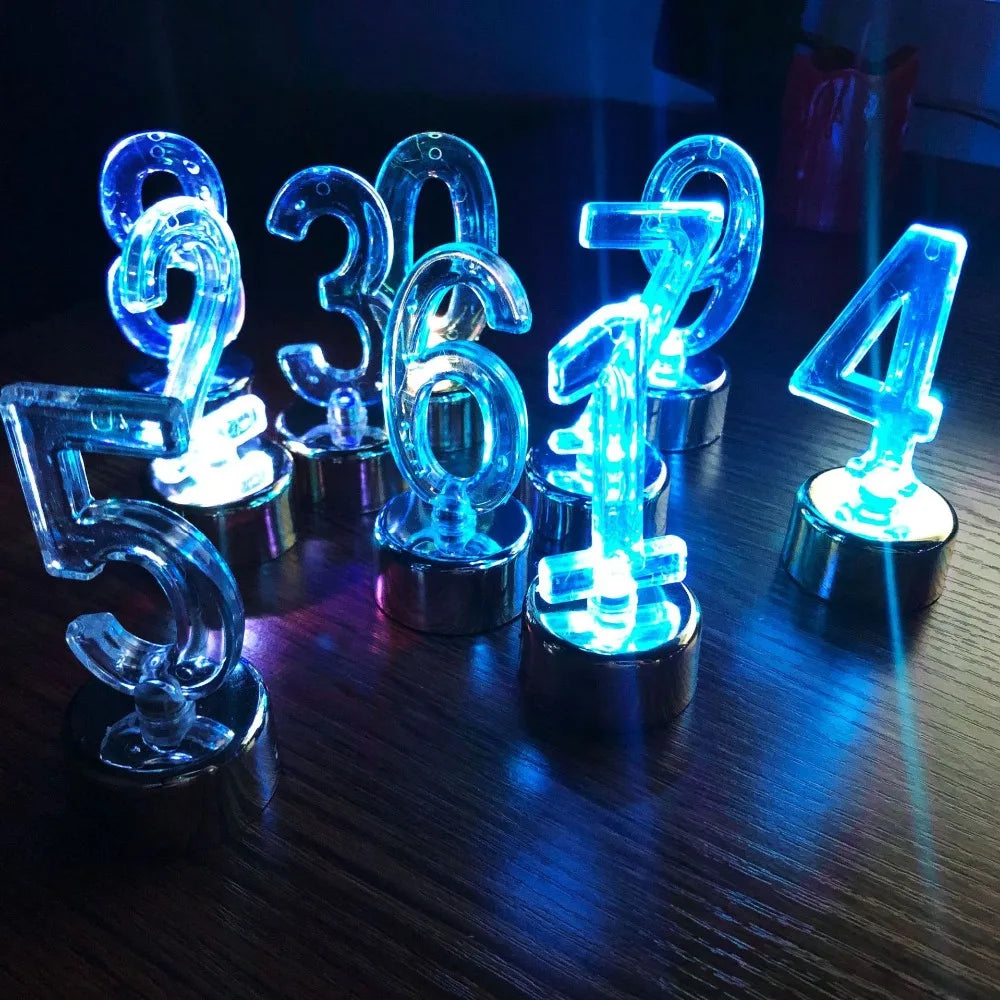 Customize 1PC Electronic Candles Multi Color Flashing Number LED Tea Light DIY Countdown Night Lamp For Wedding Birthday Party