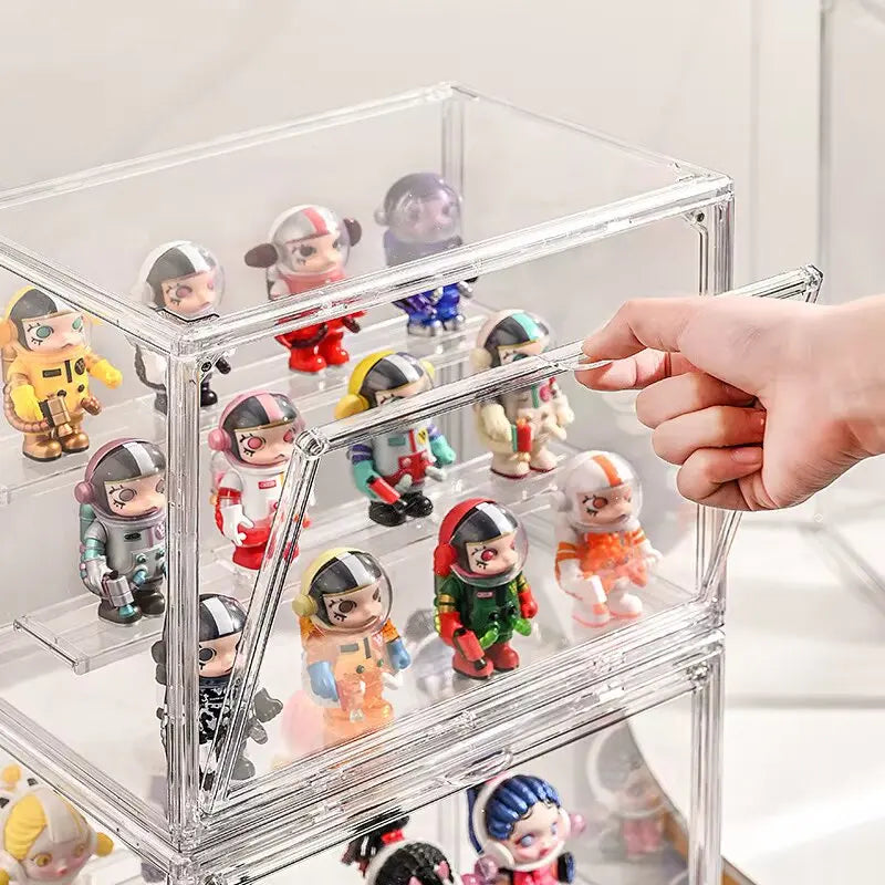 1pc Three Layer Acrylic Display Rack Transparent Ladder Handmade Anime Car Model Blind Box Storage Box Jewelry Sorting Box