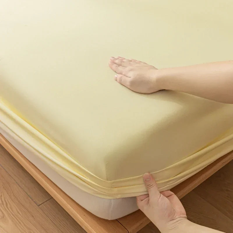 2 People Luxury Double Bed Bed Sheet Elastic Fitted Sheet Mattress Cover Couple Bed Linen 150/180x200 Bedding Queen King Size