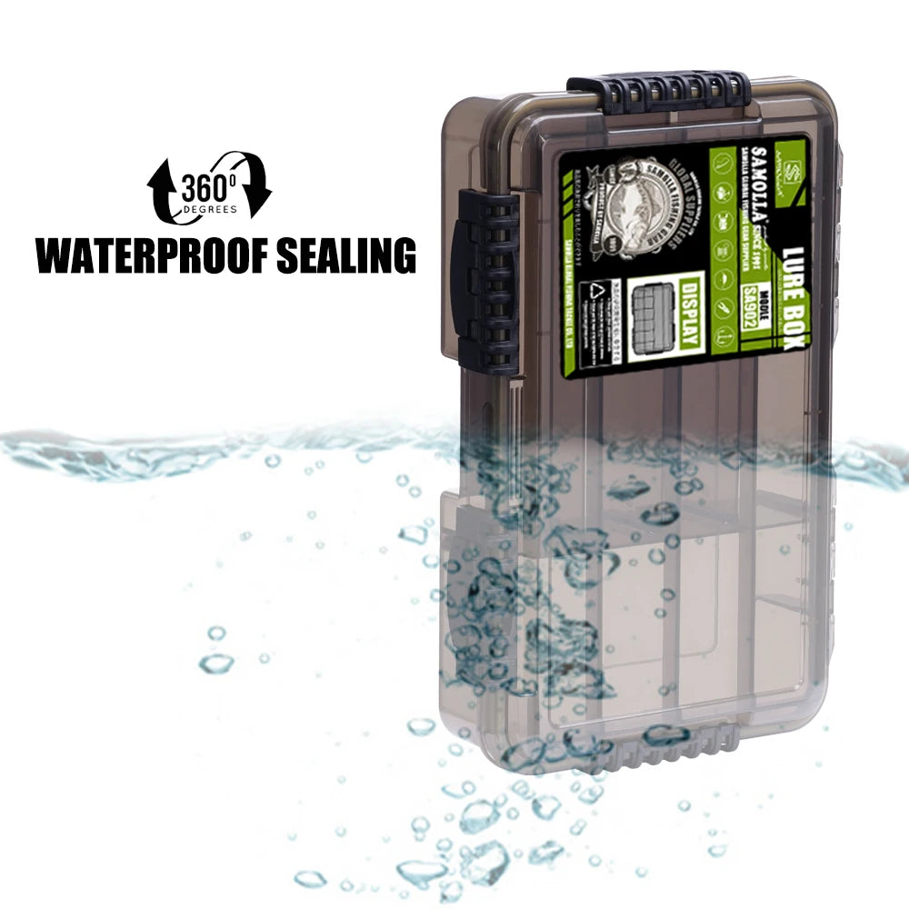 SAMOLLA New large Waterproof Fishing Tackle Box, Fish Hook Fishing Lure Bait Storage Case Portable Fishing Gear Accessorie