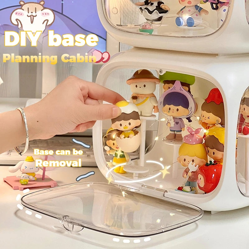 1/2/3/4 PCS Acrylic Organizer Box Display Case with LED Lights for Collectibles Transparent Storage Organizer for Action Figures