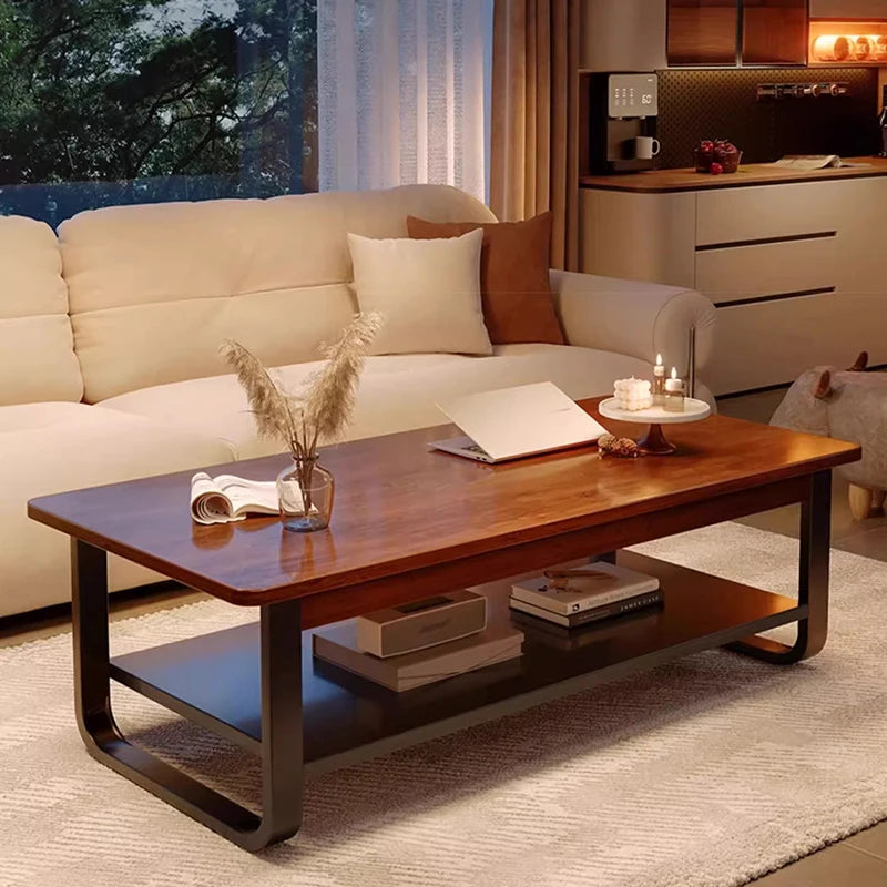 Luxury Legs Metal Coffee Tables Wood Modern Simple Minimalist Square Coffee Tables Glam Unique Table Basse Living Room Furniture