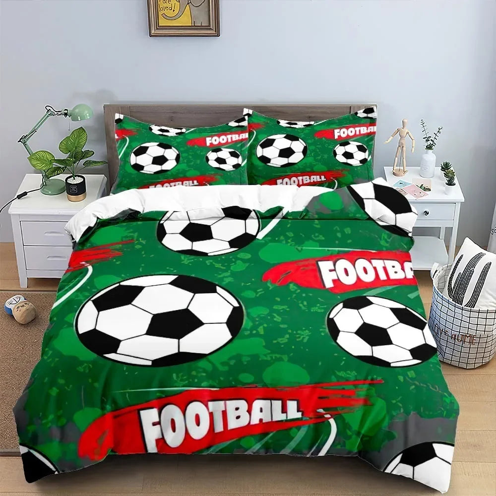 Cool Football Soccer 3D Bedding Set Duvet Cover Pillowcases Comforter Bed Linen Room Decor For Boys Gift Twin Queen King Size