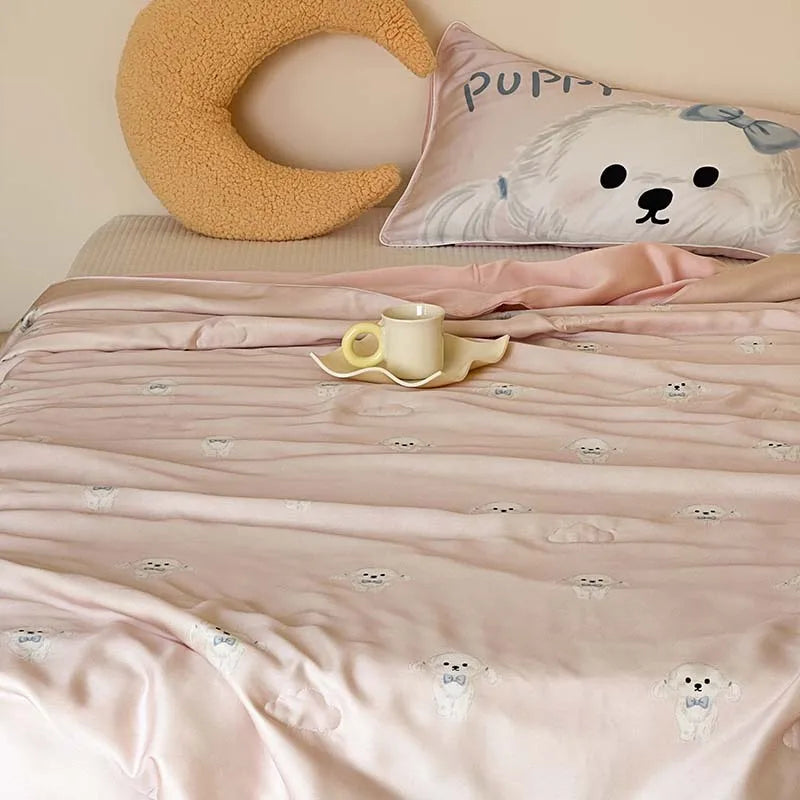 High End 100% Lyocell Summer Quilt for Children and Adult Soft Silky Skin Friendly Air Conditioner Comforter Cooling Blanket Kid