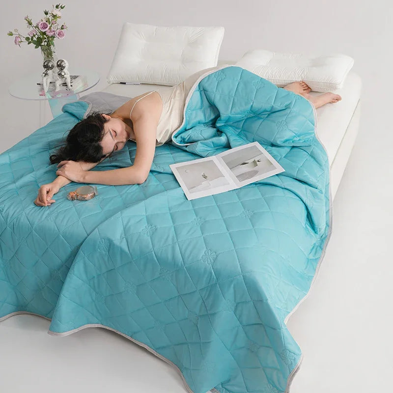 Soft Breathable Summer Blanket Cooling Feeling King Size Quilt Summer Air Condition Comforter Grade A Lightweight Coolness Duvet