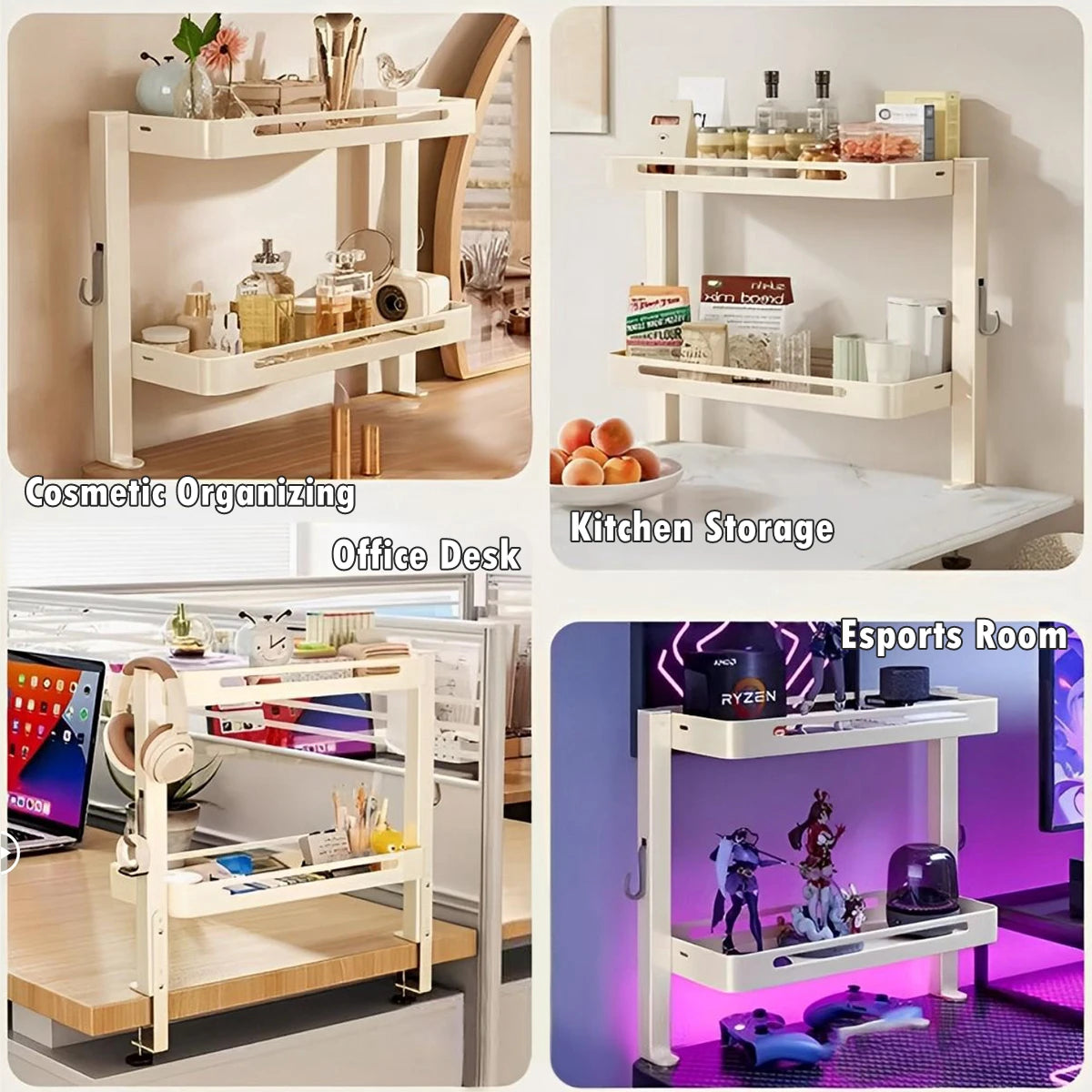 2Layer Desktop Storage Shelf Office Table Stationery Bookshelf Rak Desktop 0rganizer Meja Desktop Organizing Rack
