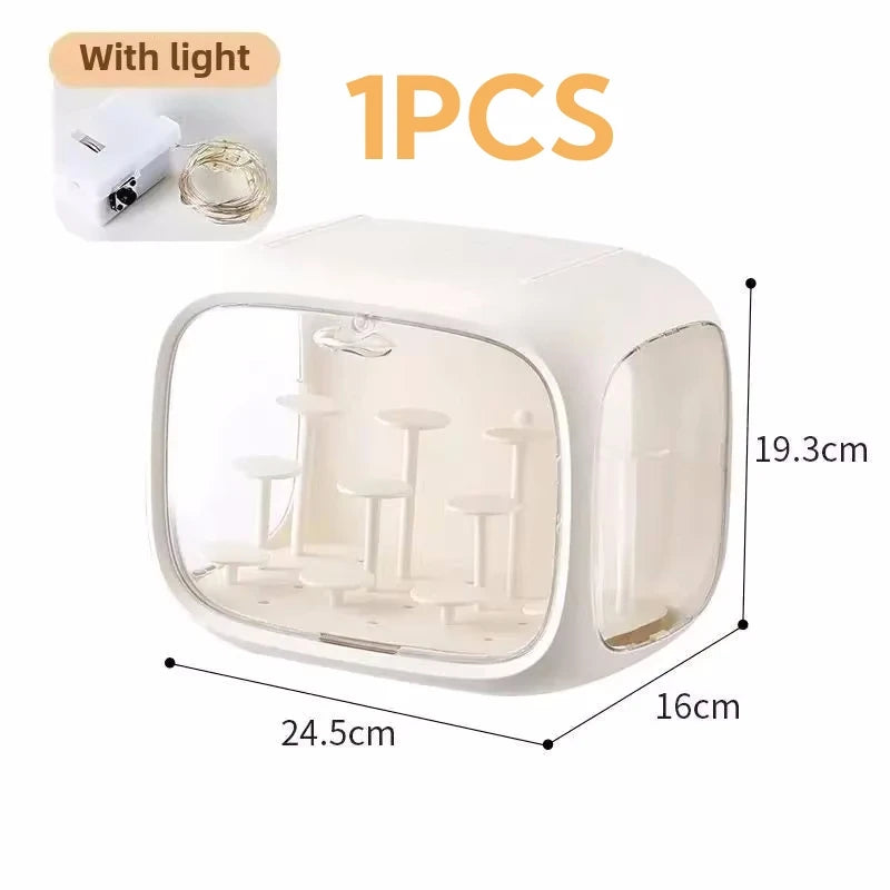 1/2/3/4 PCS Acrylic Organizer Box Display Case with LED Lights for Collectibles Transparent Storage Organizer for Action Figures