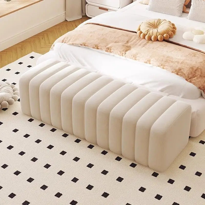 Bed end stool, bed bed, sofa, bedroom, simple long strip shoe changing stool, dressing room, design sense, sofa stool