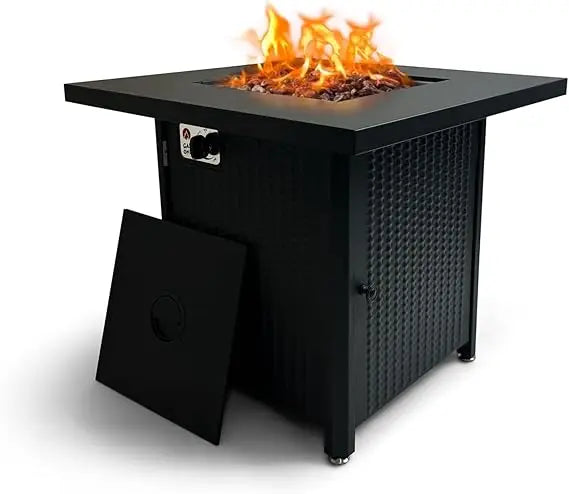 GasOne Propane Fire Pit Outdoor Heater – 28-inch Large Tabletop Fire Pit for Outdoor Use – 52,750 BTU Gas Fire Pit with Lava Roc