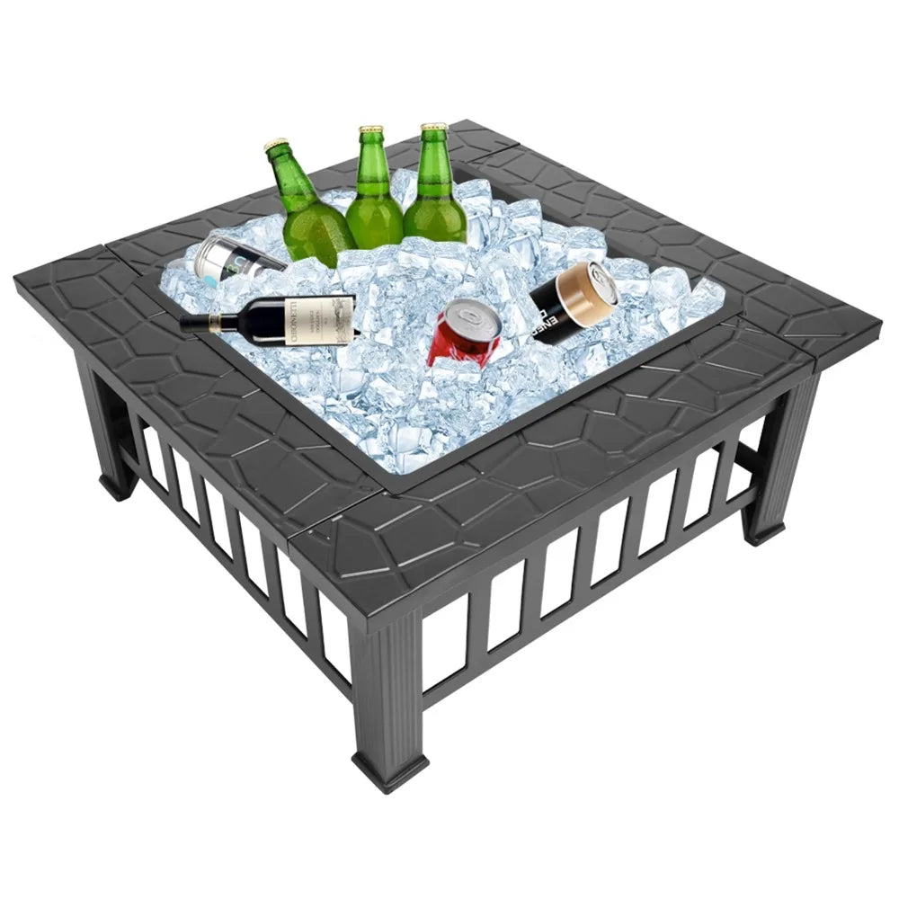 Heavy-Duty Square Outdoor Fire Pit – Sturdy, Safe, and Stylish for Winter Gatherings, Outdoor Fire Pit
