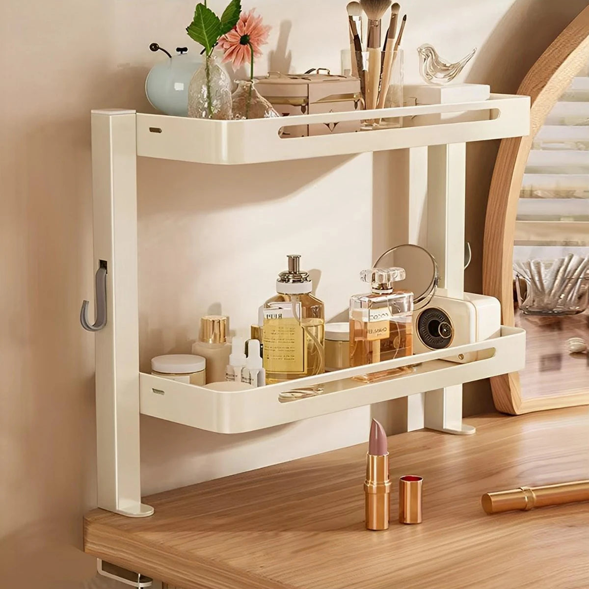 2Layer Desktop Storage Shelf Office Table Stationery Bookshelf Rak Desktop 0rganizer Meja Desktop Organizing Rack