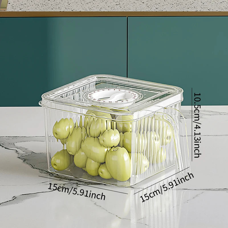 Stackable Refrigerator Storage Box with Lid, Capable of Storing Bread, Food, Vegetables, and Fruits,organizer box with handle