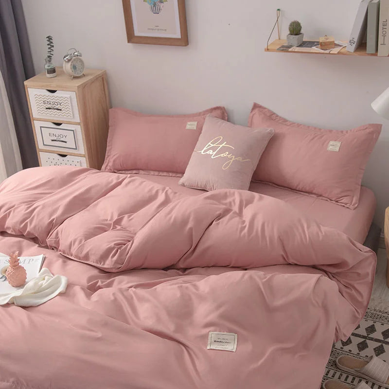 Ins Princess Pink Heart Duvet Cover Set Pillowcase Bed Sheet Kids Girls Bedding Set Queen Twin Cute Kawaii Quilt Cover No Filler