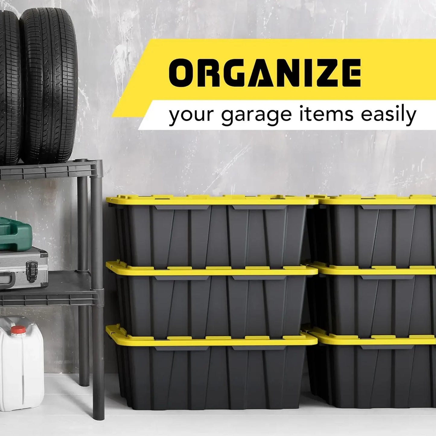 8 PACK of Medium 12 Gallon Plastic Storage Bin Tote Organizing Container with Ultra Durable Secure Latching Lids, Stackable,
