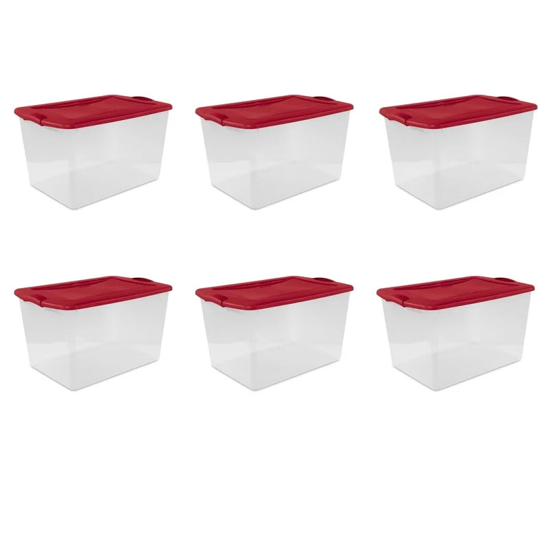 Large Storage Bin 66 Quart Clear Plastic Container with Latch Lid Stackable Storage Box Organizing Clothing Equipment Home