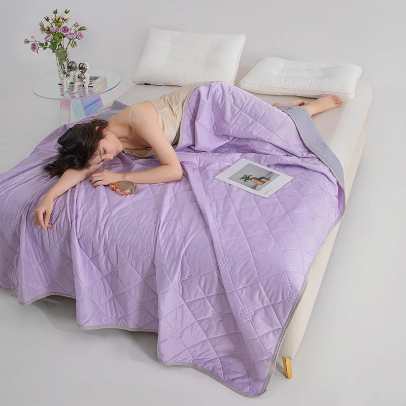 Soft Breathable Summer Blanket Cooling Feeling King Size Quilt Summer Air Condition Comforter Grade A Lightweight Coolness Duvet