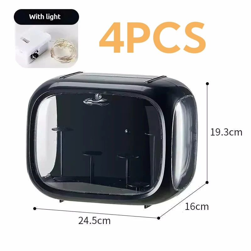 1/2/3/4 PCS Acrylic Organizer Box Display Case with LED Lights for Collectibles Transparent Storage Organizer for Action Figures