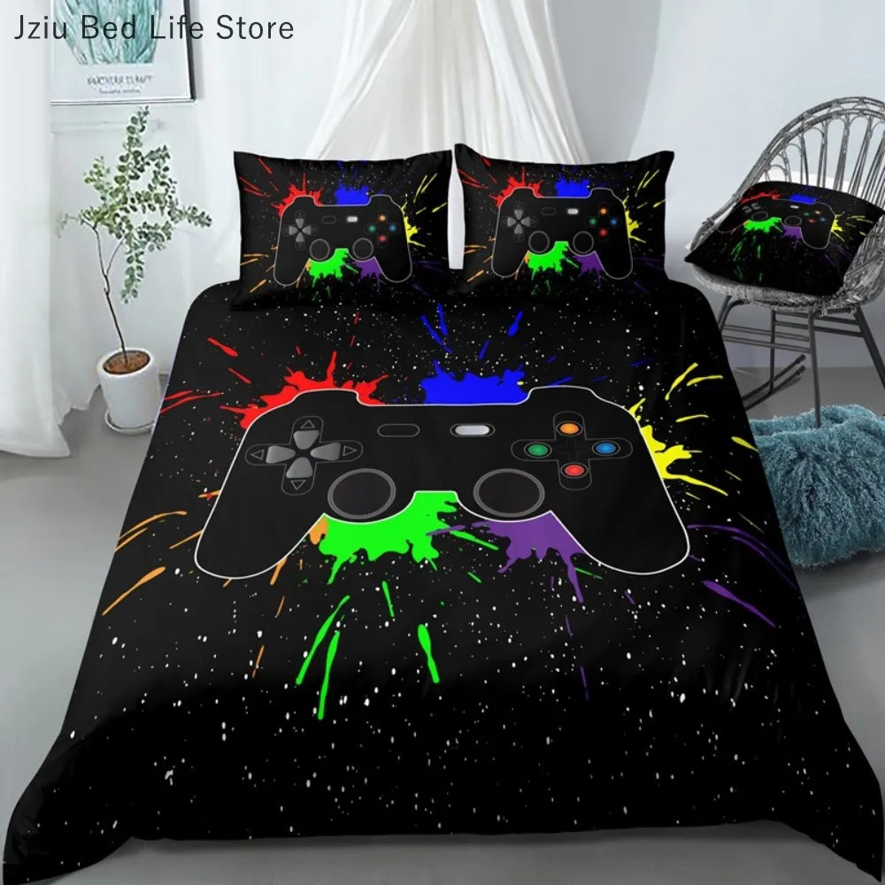 Gamer Bedding Set For Bedroom Soft Modern Gamepad Bedspreads Comefortable Kids Duvet Cover Video Game Quilt Cover And Pillowcase