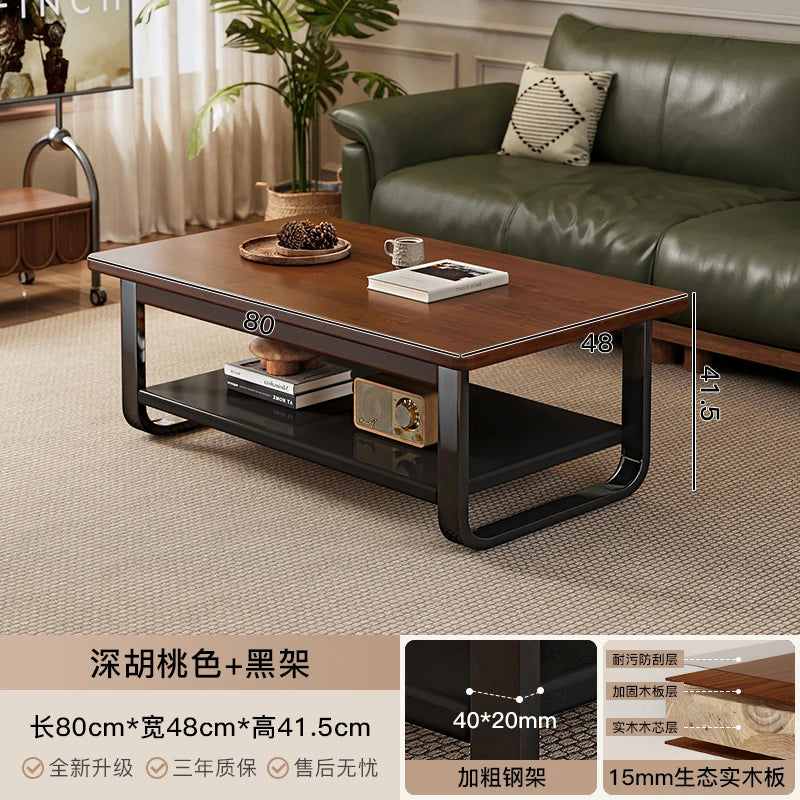 Luxury Legs Metal Coffee Tables Wood Modern Simple Minimalist Square Coffee Tables Glam Unique Table Basse Living Room Furniture