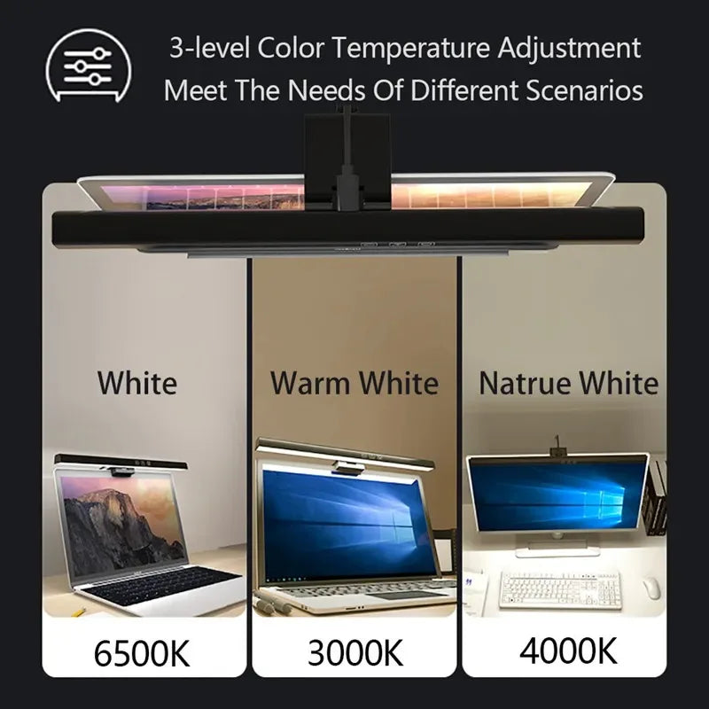 LED Desk Lamp Monitor Light Bar PC Computer Dimmable Screen Light 33cm 50cm Office Study Reading Hanging Table Lamp USB Powered
