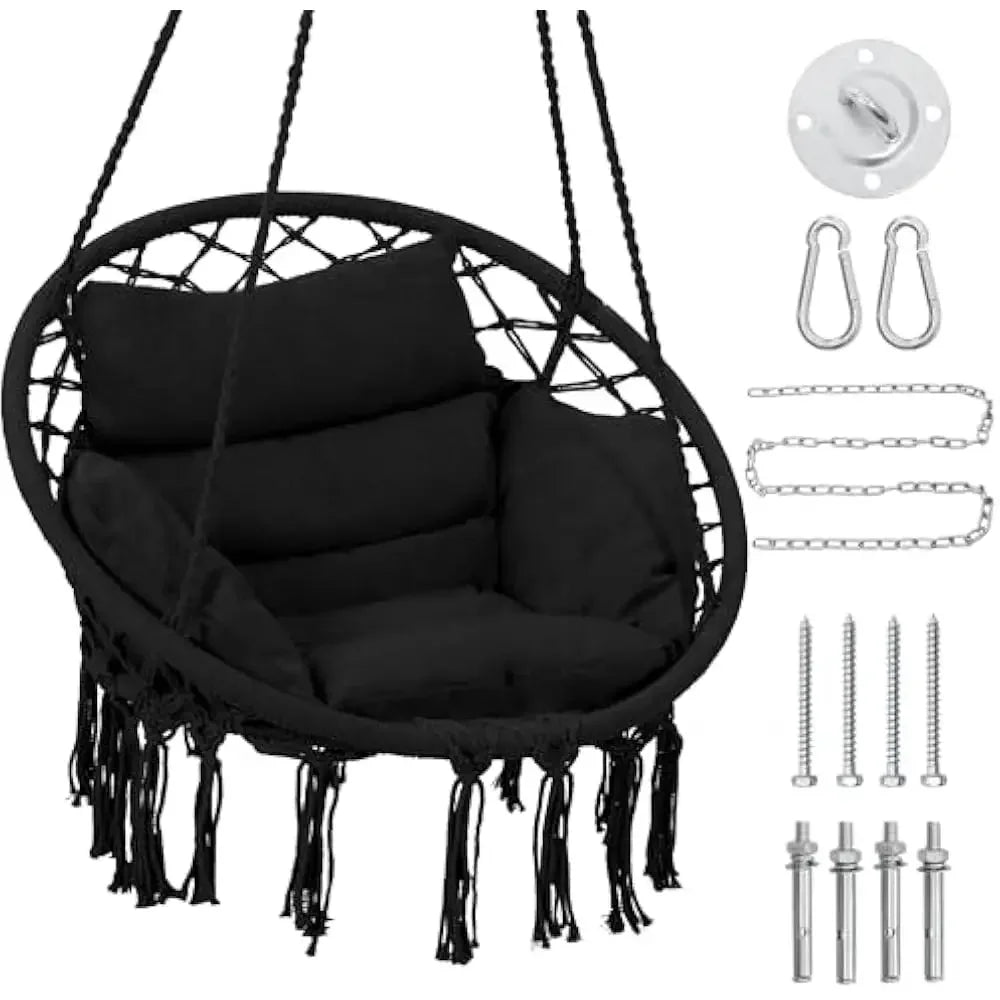 Patio Swings, Hanging Swinging Chair with Medium Cushion, Perfect for Bedroom, Porch, Adults, Balcony, Patio Swings