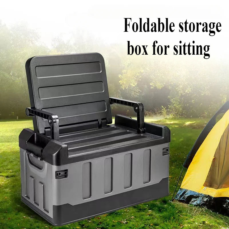 Foldable Storage Box For Sitting Camping Essential Storage Box Multi Functional Foldable Large Capacity Universal Camping Seat