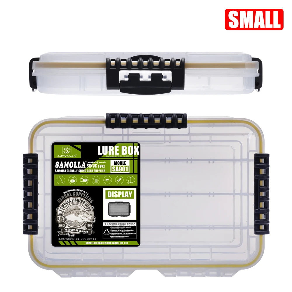 SAMOLLA New large Waterproof Fishing Tackle Box, Fish Hook Fishing Lure Bait Storage Case Portable Fishing Gear Accessorie