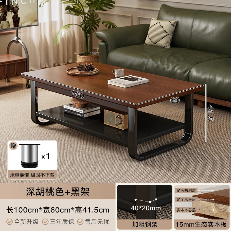 Luxury Legs Metal Coffee Tables Wood Modern Simple Minimalist Square Coffee Tables Glam Unique Table Basse Living Room Furniture