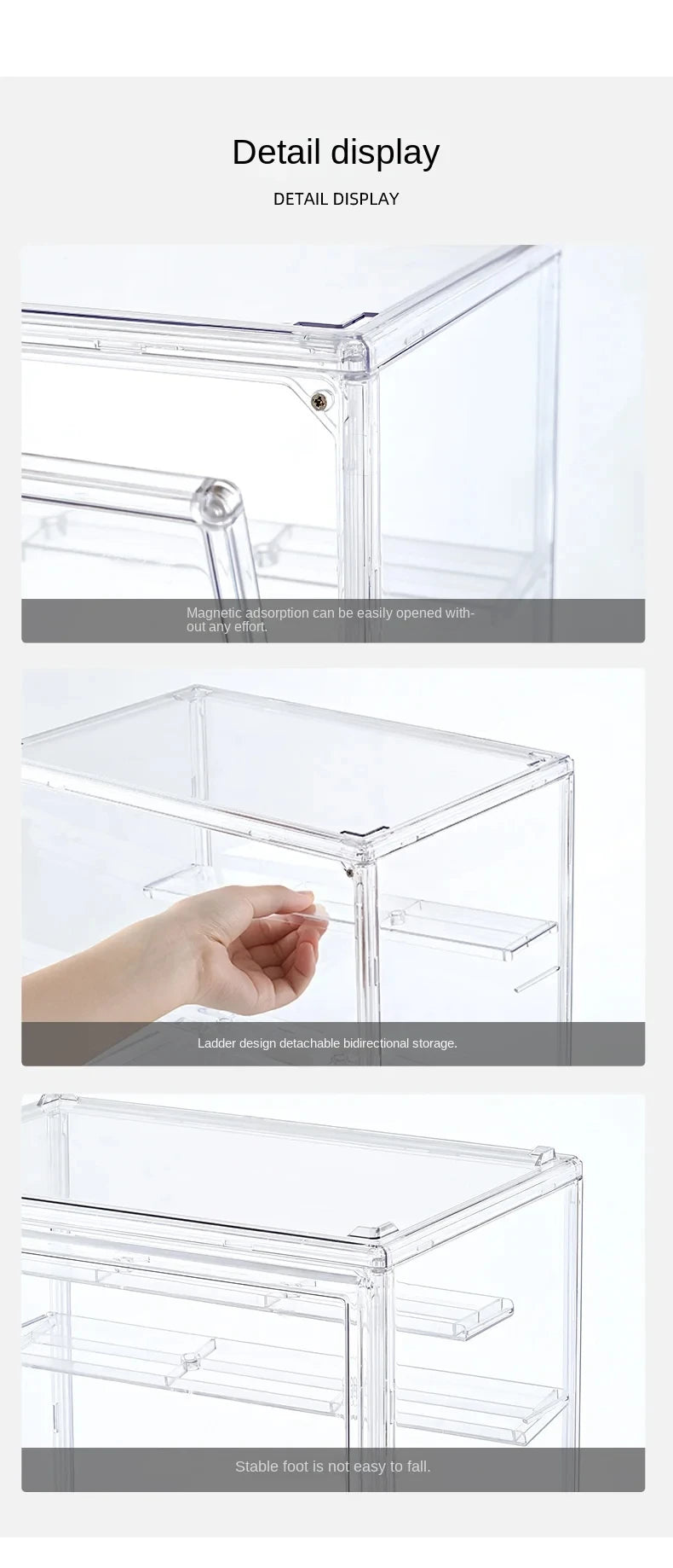 1pc Three Layer Acrylic Display Rack Transparent Ladder Handmade Anime Car Model Blind Box Storage Box Jewelry Sorting Box