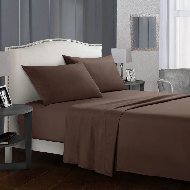 Bed linen set Full sheet sets mattress cover flat sheet fitted sheet pillowcases Solid Bedding Double Twin Full Queen King Size