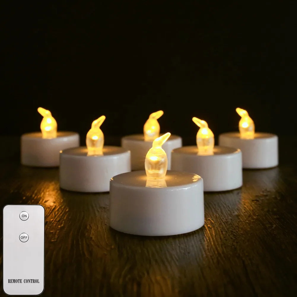 Battery Operated Tea Light Candles with Remote Control 12/24Pack Flameless Flickering LED Realistic and Bright Electric Candles