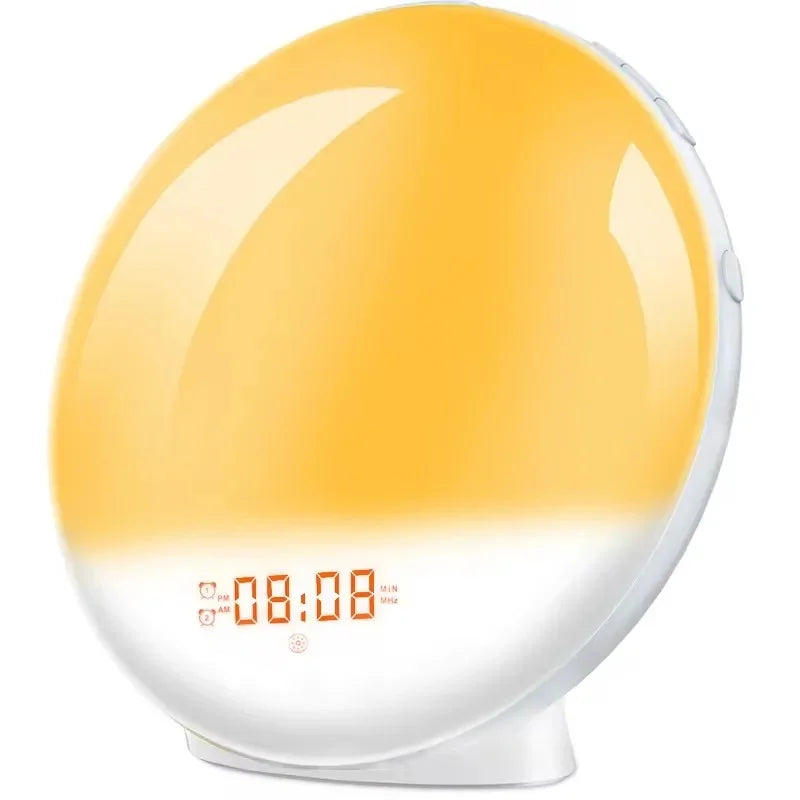 Sunrise Alarm Clock with Wake Up Light, Sunset Simulation, Digital Display, Night Light Features, FM Radio, Desk Clock